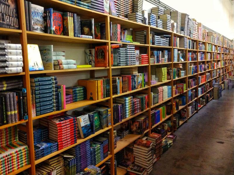 Wall of Hardback Fiction Bookshelves